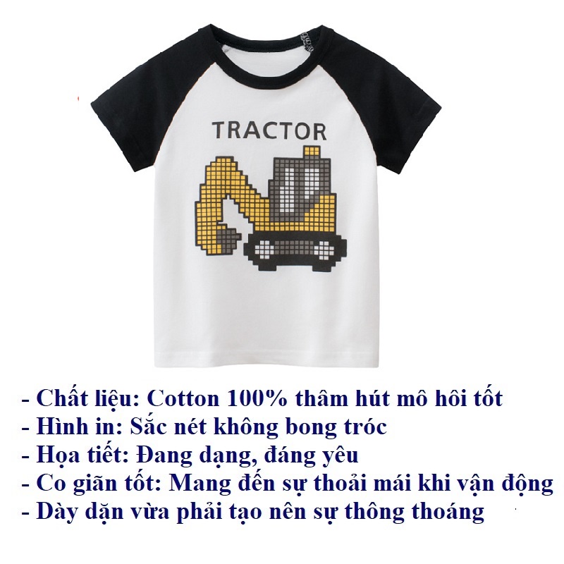 Áo thun bé trai hàn quốc cộc tay mùa hè thời trang trẻ em 12-30kg SKIDS
