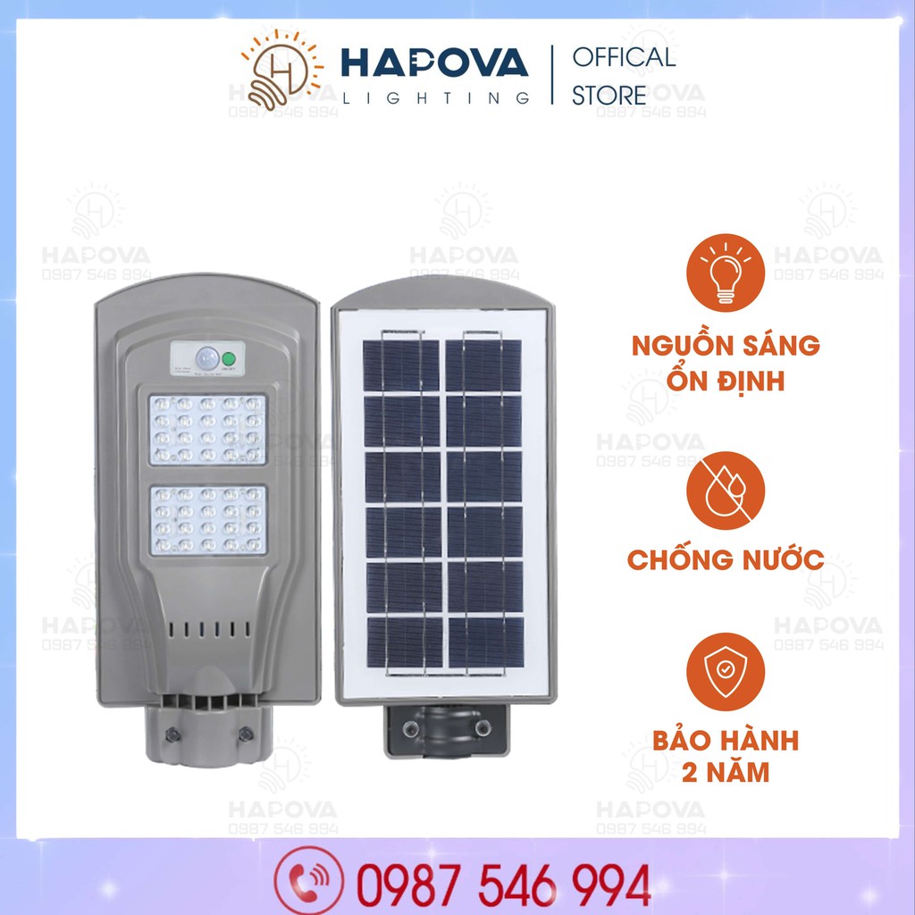 Đèn đường năng lượng mặt trời HAPOVA SV 3005 công suất 20W, 40W, 60W