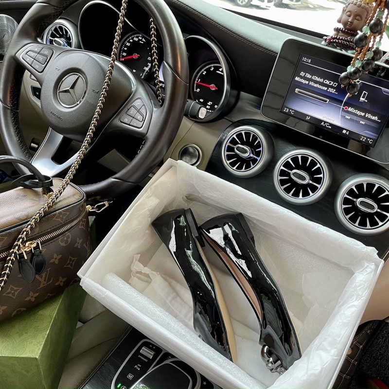 Giày búp bê mcq quốc dân da mềm êm chân fullbox