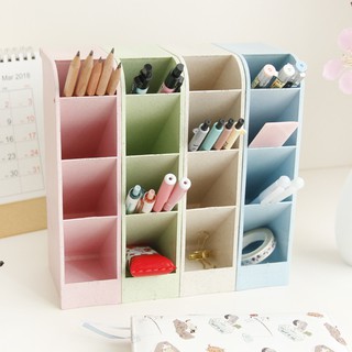 Kệ nhựa đựng bút 4 tầng để bàn, hộp đựng bút 4 ngăn, dụng cụ đựng bút