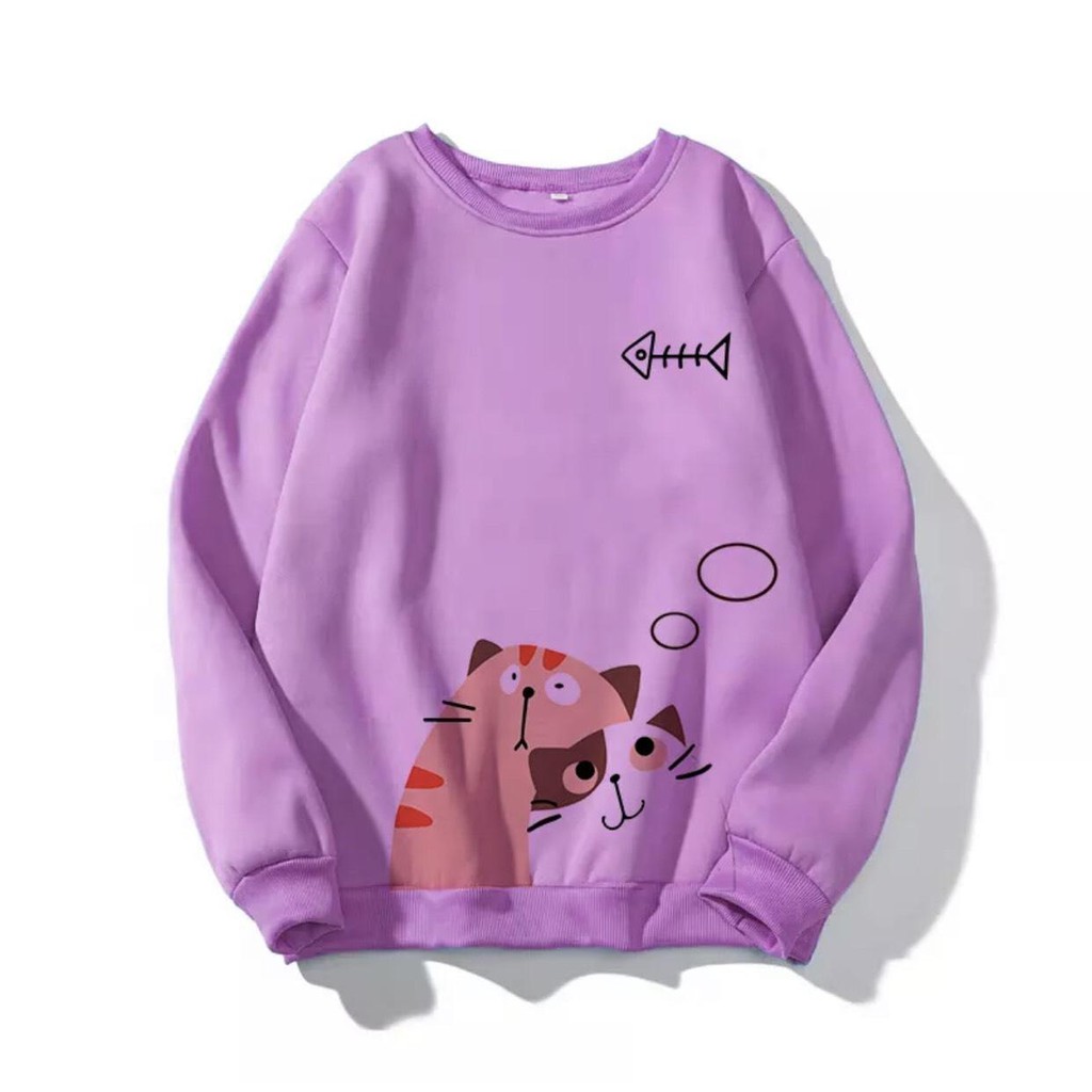 ÁO SWEATER IN MÈO DỄ THUƠNG