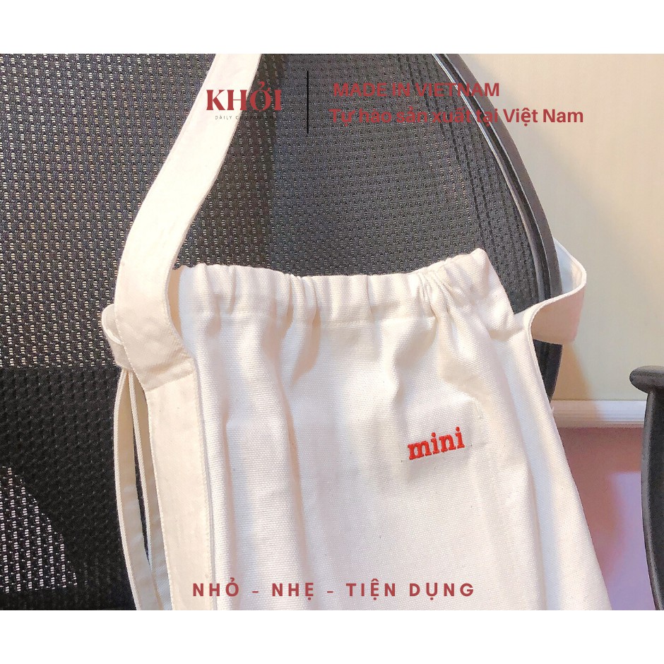 Túi MINI tote đi biển xinh xắn, quai đeo vai, nhiều ngăn, canvas dày đẹp 2023