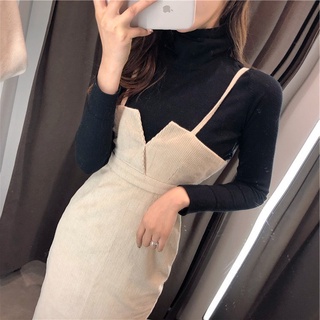 [Có ảnh thật] SET VÁY HAI DÂY MIX ÁO LEN TĂM