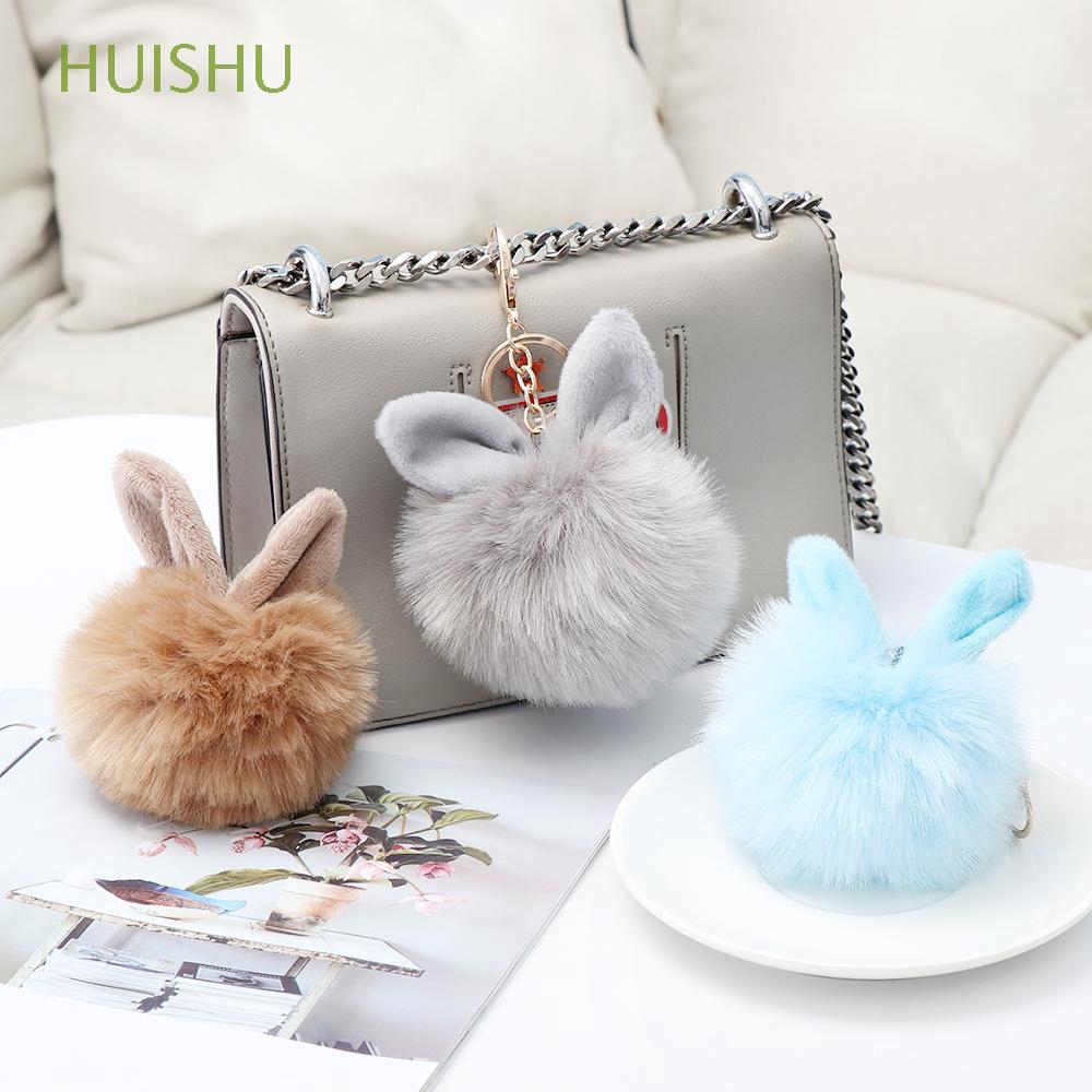 Móc khoá búp lông nhân tạo dễ thương