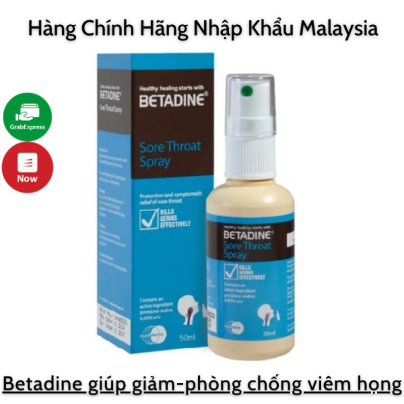 Xịt miệng và họng Betadine spray 50ml