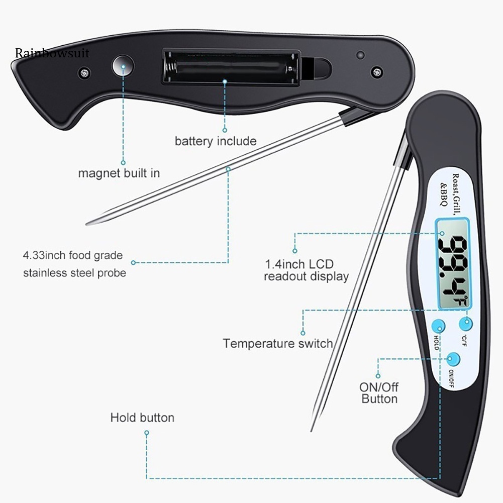 Nhiệt kế điện tử đo nhiệt độ thực phẩm có thể gấp gọn