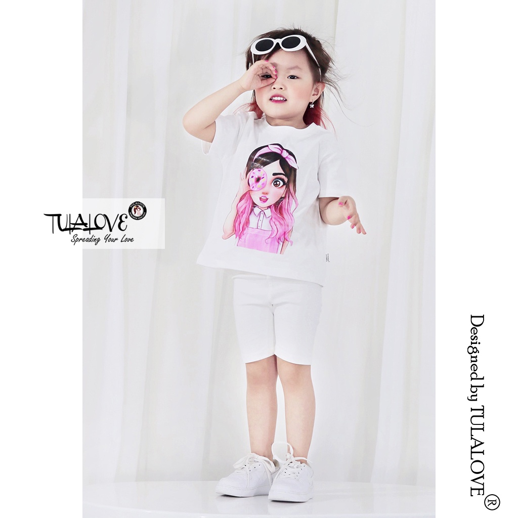 Áo Phông Bé Gái Vải Cotton In Hình Cực Đáng Yêu, Áo Bé Gái Tulalove