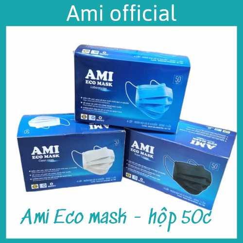 Hộp khẩu trang y tế 4 lớp AMI ( 50c/hộp) đủ màu - Ami official