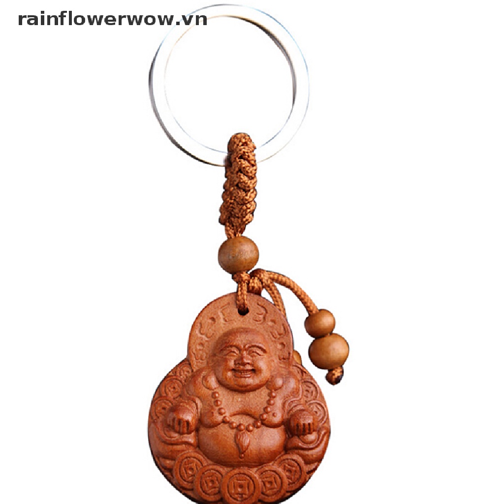 Móc Khóa Gỗ Khắc Hình Phật Độc Đáo