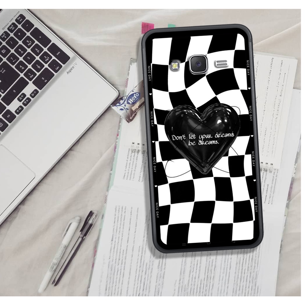 Ốp Lưng Samsung J1 2016 - J2 Prime - J5 2015 - J7 2015 , In Hình &quot;Black Heart&quot; Phong Cách Đẹp.