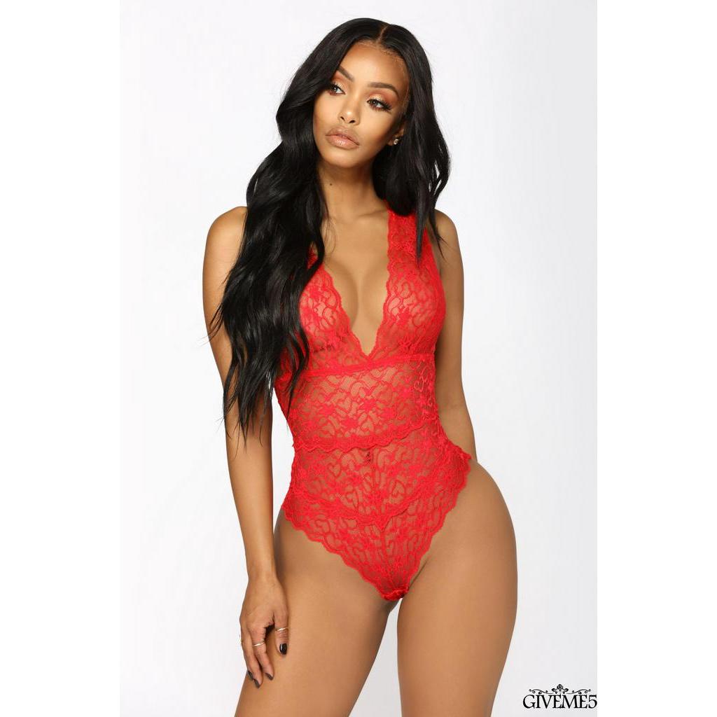 Đồ Lót Áo Liền Quần Ren Cổ Chữ V Gợi Cảm Cho Nữ