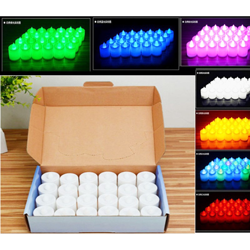 Set 12/24 đèn LED hình ngọn nến sử dụng pin hỗ trợ trang trí không gian