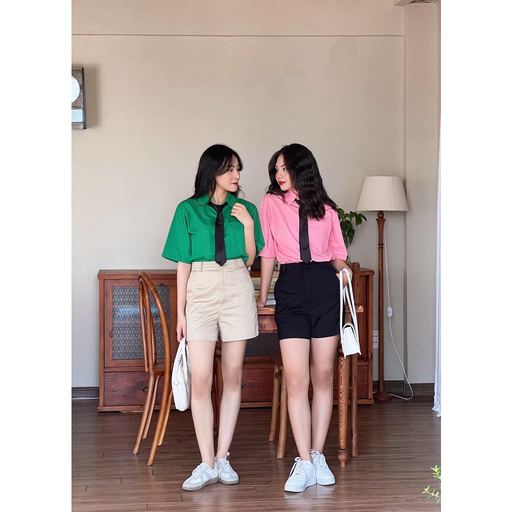 [Mã BMLTA50 giảm đến 50K đơn 99K] Quần short ngắn đơn giản túi xéo trước gài khoá thời trang GAGO màu đen GO4053