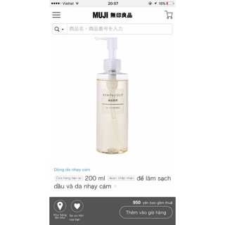 Dầu Tẩy Trang Muji cho da nhạy cảm