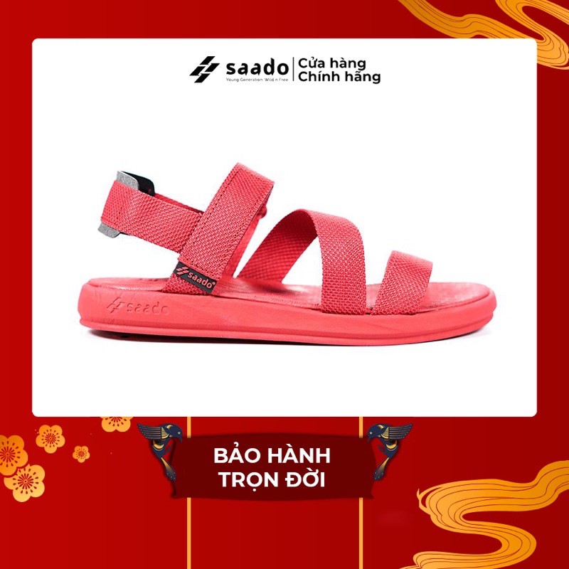 [CHÍNH HÃNG] SANDAL SAADO | NN05 – Màu Đỏ Hồng Tươi Basic Trơn | Giày Sandal Nam Nữ Cá Tính, Nổi Bật Cao Cấp