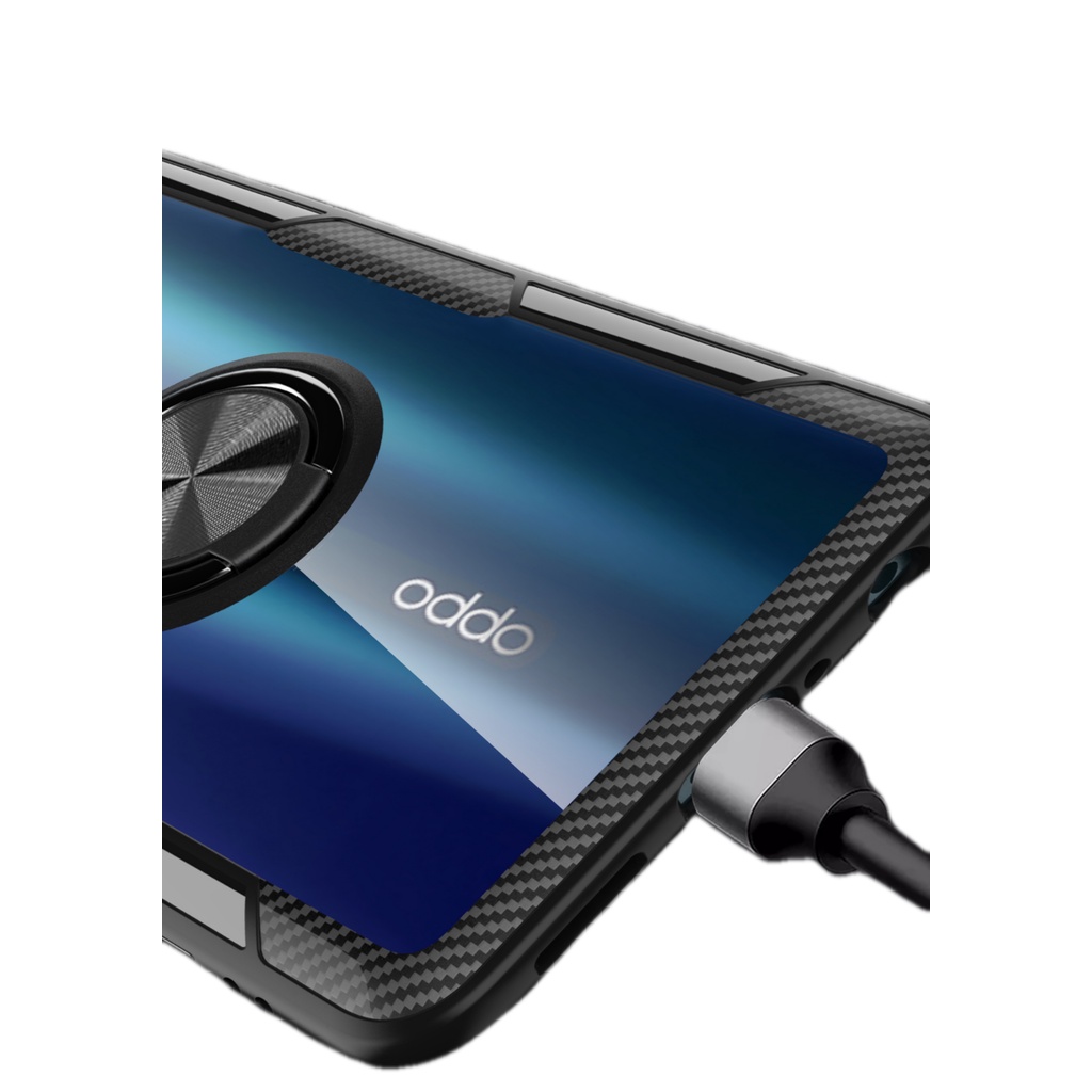 Ốp lưng Reno 10x Zoom giá đỡ lưng trong viền màu chống sốc kiêm nhẫn hút trên ô tô