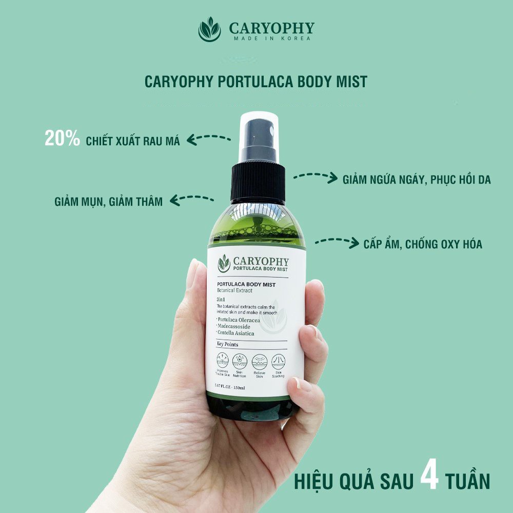 Xịt Giảm Mụn Toàn Thân Caryophy Portulaca Body Mist 150ml Khongcoson