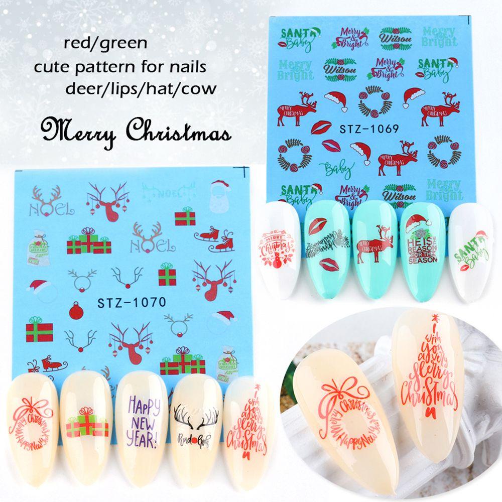 HS Set 16 Hình Dán Móng Tay Màu Đen Chủ Đề Giáng Sinh