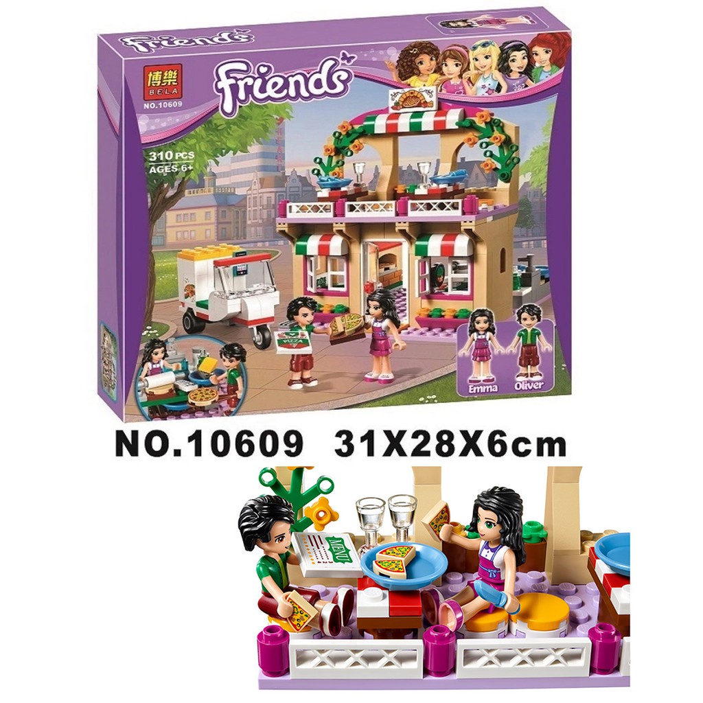 Đồ chơi Lego Friends Cửa Hàng Bánh Pizza Heartlake của Emma 310 chi tiết - BELA 10609.Lego bé gái