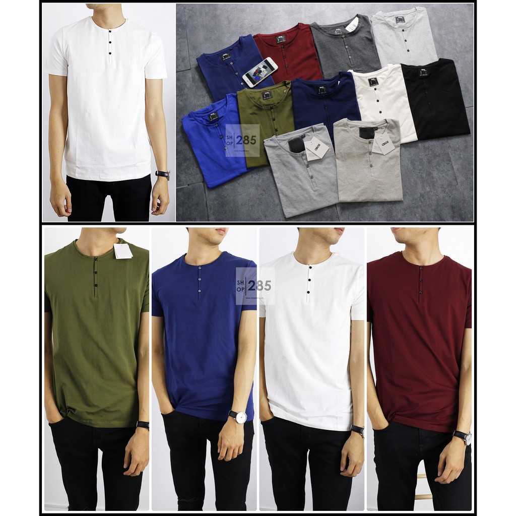 Áo Thun Henley ASO.S SLimFit làm bao KH mê mẫn vè chất thun | B inbox để tư vấn size trước khi đặt hàng !