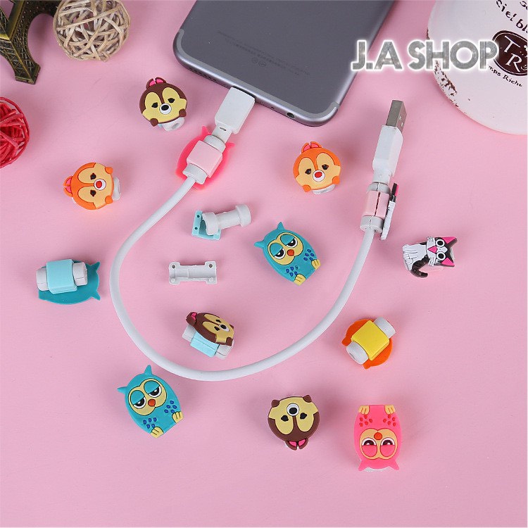 Nút Gắn Bảo Vệ Cáp Sạc Tai Nghe Hình Thú Hoạt Hình Dễ Thương, Ngộ Nghĩnh  NONO SHOP
