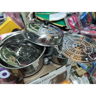 Nồi hấp inox 3 tầng size 28cm