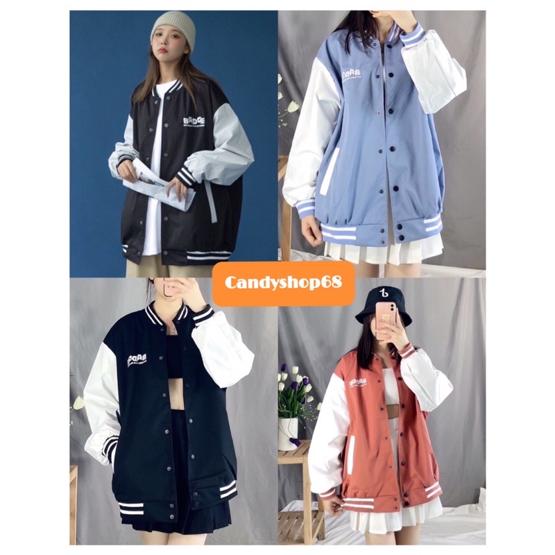 Áo khoác Bomber thêu chữ BADGE 2 lớp