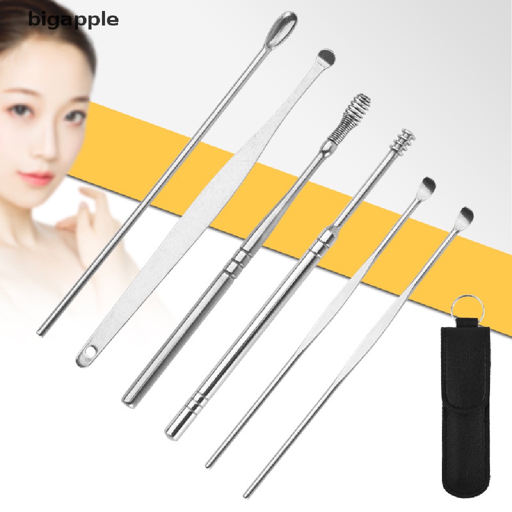 [Hàng mới về] Set 6 dụng cụ lấy ráy tai bằng thép không gỉ
