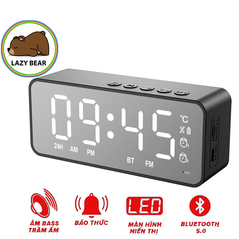 Loa Bluetooth Mini LAZYBEAR LB0 Kiêm Đồng Hồ Báo Thức