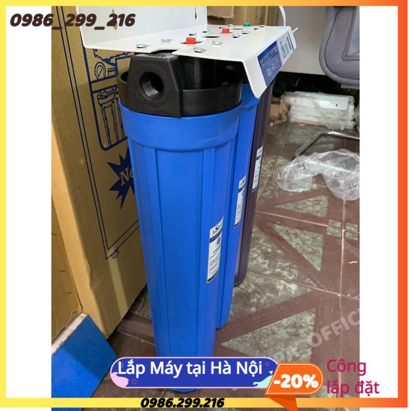 Bộ Lọc Tổng Đầu Nguồn 20inch Có Cốc Trong Dễ Nhìn Thấy Lõi Bẩn ♥️ Bộ 3 cốc 20" có kèm lõi