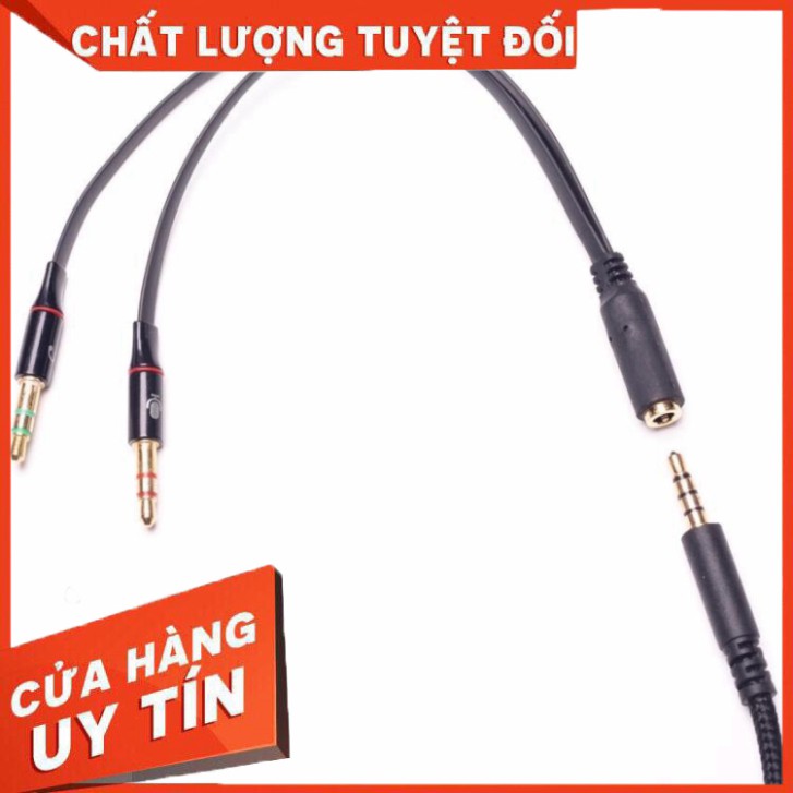 [Hàng Chính Hãng] DÂY GỘP 2 JACK 3.5 MICRO + TAI NGHE THÀNH 1 LỖ CẮM JACK 3.5 LY và Cáp gộp audio và mic 3.5mm Jack gộp 