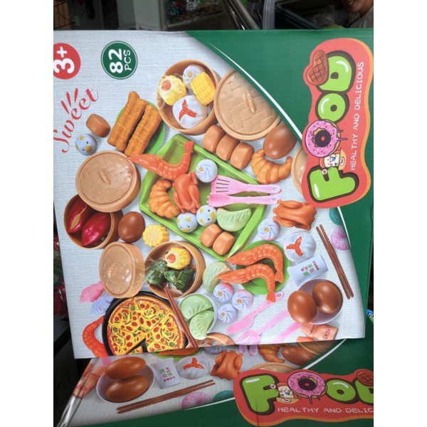 Hộp đồ chơi bánh bao pizza 82 chi tiết đáng yêu cho bé