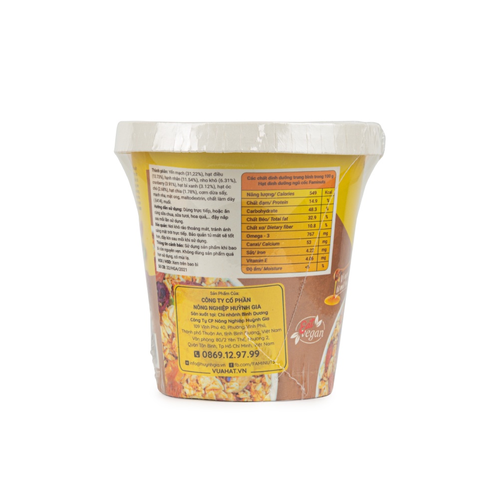 Hạt Dinh Dưỡng Ngũ Cốc Granola FAMINUTS - Ngũ Cốc Mix Hạt Dinh Dưỡng Hỗ Trợ Giảm Cân Ly 42g