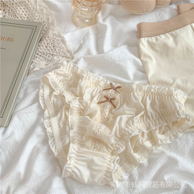 Bộ Đồ Lót Cotton Một Mảnh Màu Trắng Kem Thoải Mái Thoáng Khí Phong Cách Nhật Bản Cho Cặp Đôi