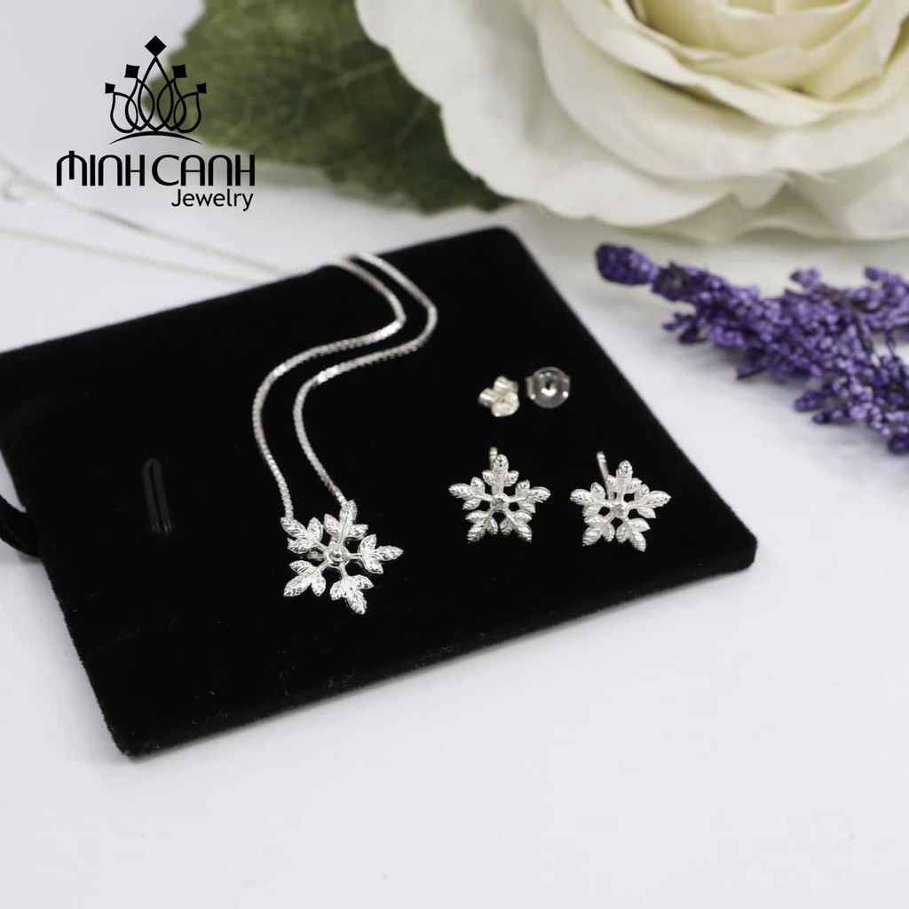 Bộ Trang Sức Bạc Hình Hoa Tuyết Sành Điệu - Minh Canh Jewelry