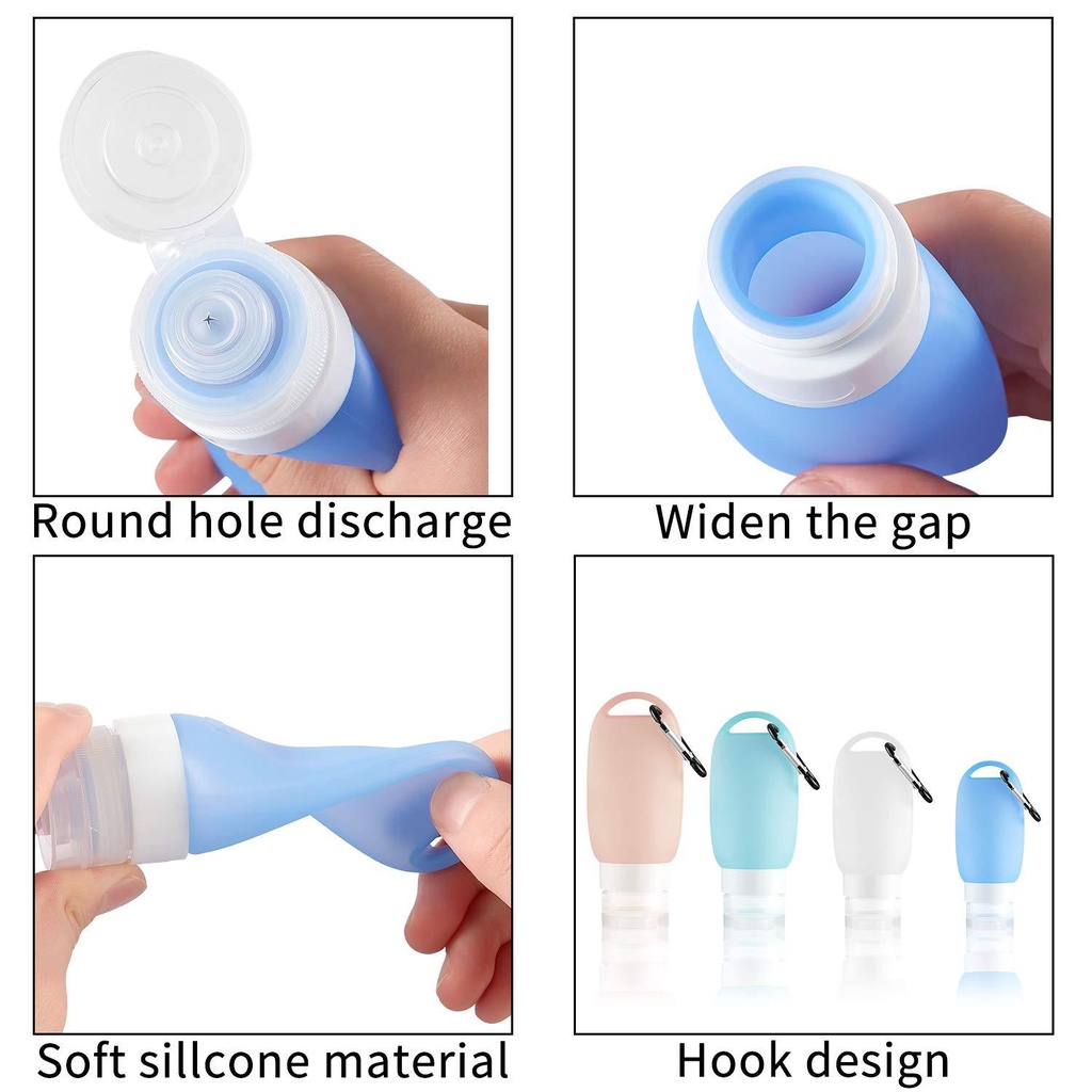 Bộ Chai Chiết Dầu Gội Bằng Silicone Chống Rò Rỉ Tiện Dụng