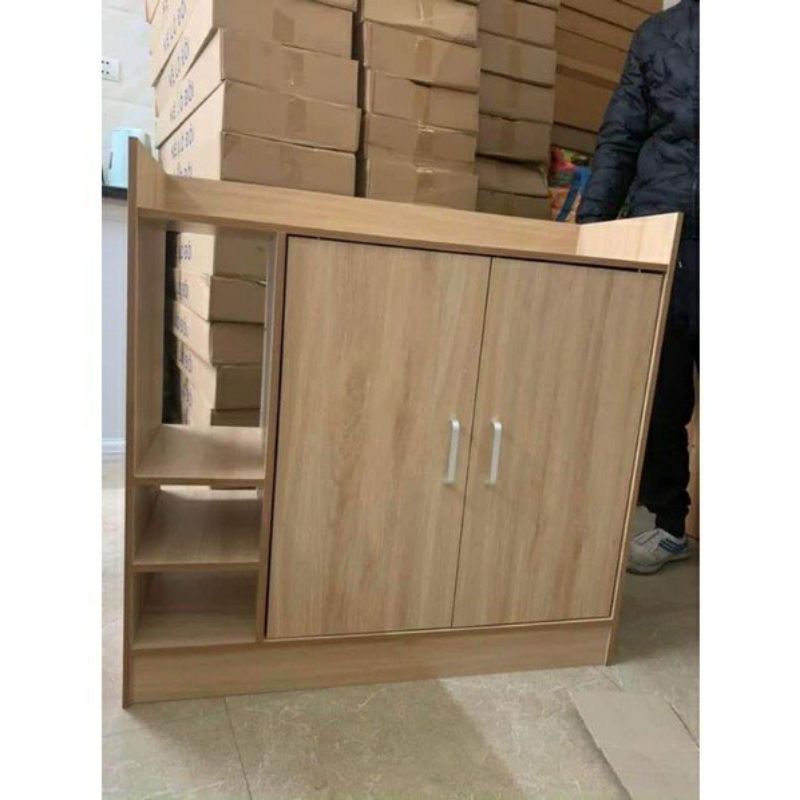 Kệ Gỗ Để Giày Dép 3 Ngăn Có Cánh Mẫu Mới