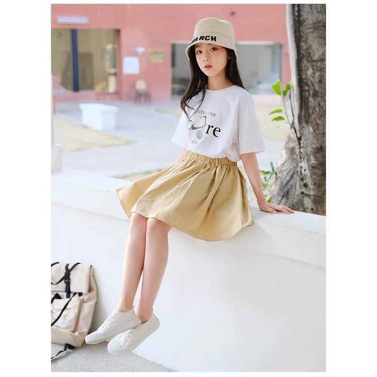 Set áo thun phối chân váy "TENN!S" 18-45kg cho bé gái 4-14 tuổi. Thoáng mát. Hàng may kỹ. G27 G28