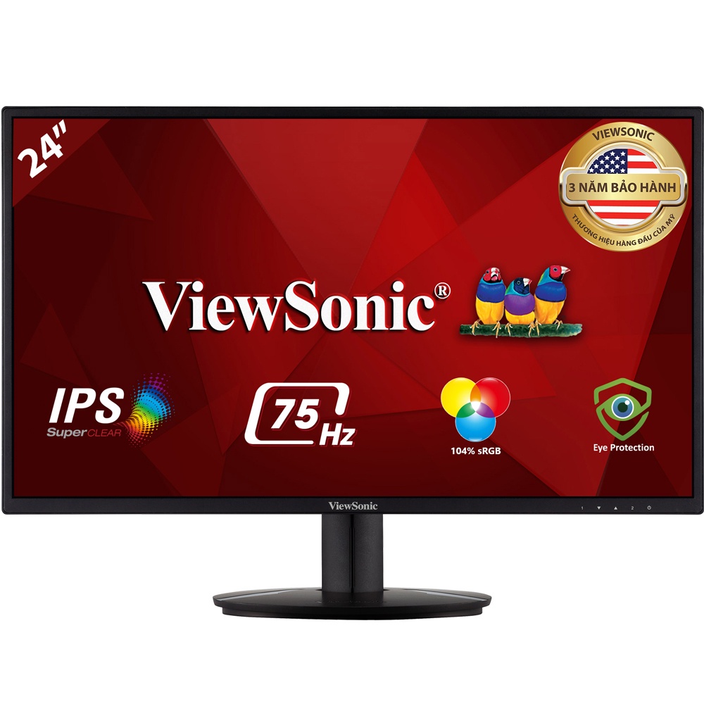 MÀN HÌNH LCD 24” ViewSonic VA2418-SH Chính hãng (IPS - VGA, HDMI, 1920x1080, 75Hz). VI TÍNH QUỐC DUY