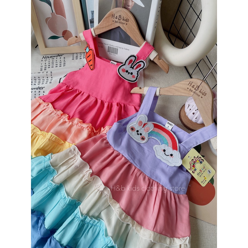 SALE VÁY HAI DÂY CẦU VỒNG CHẤT ĐŨI XINH XẮN SIZE 10-20KG(VCV)