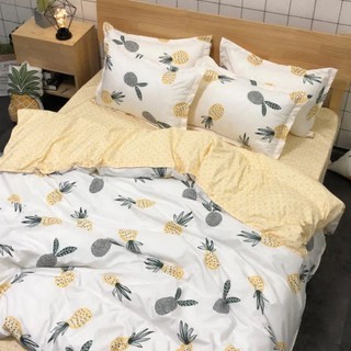 [Giá rẻ] Set Chăn Ga Poly DỨA VÀNG Uy tín