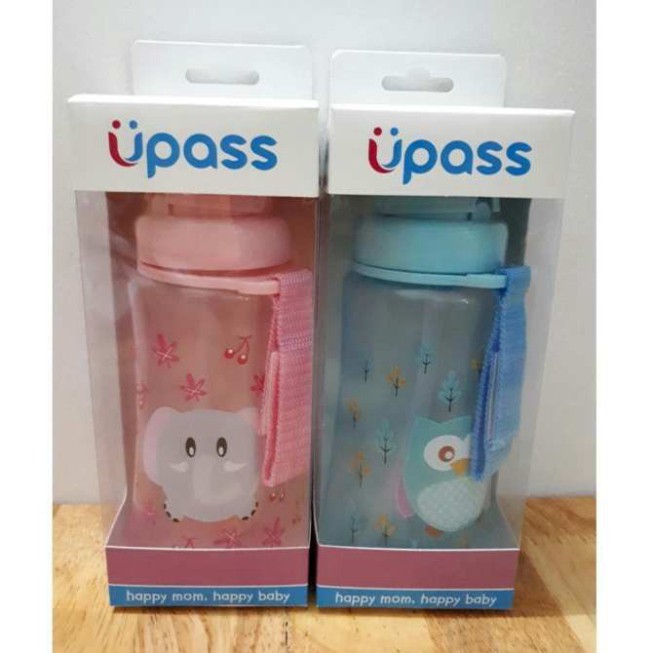 Bình tập uống nước cho bé có ống hút Upass 300ml - bình uống nước cho bé 1 tuổi