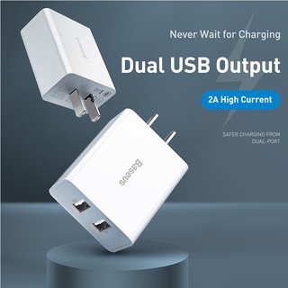 NOWSHIP MỚI - Củ sạc-Cốc sạc nhanh 2 cổng Baseus 5V/2A-10.5W cho iPhone IPad samsung huawei oppo-cốc 3 cổng-cáp dù-