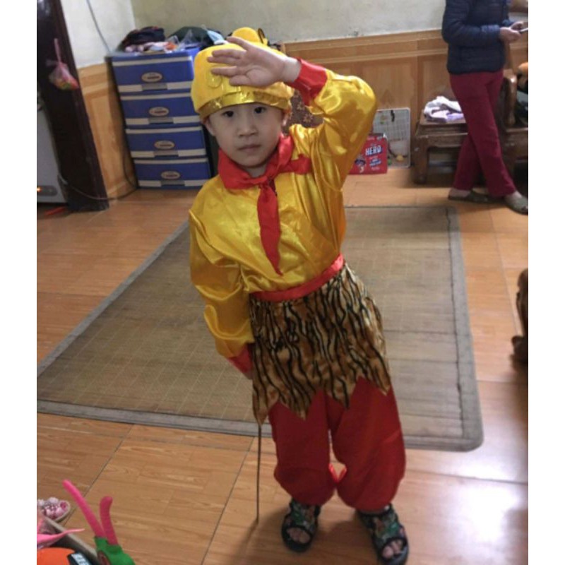 Bộ Đồ Tôn Ngộ Không Trẻ Em Kèm Ảnh Thật - Tặng Kèm Mặt Nạ