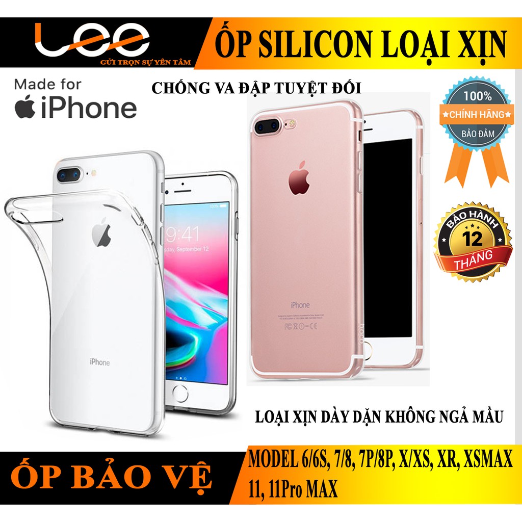 ốp silicon chống va đập Iphone (loại dày xịn)