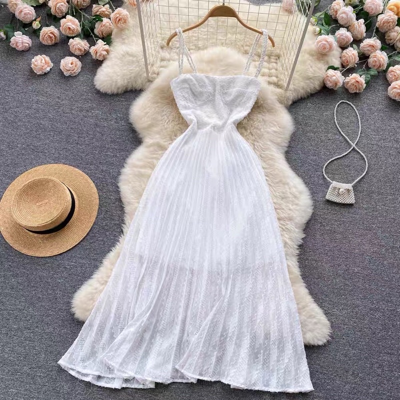 Váy đầm tiểu thư maxi 2 dây dáng dài thiết kế