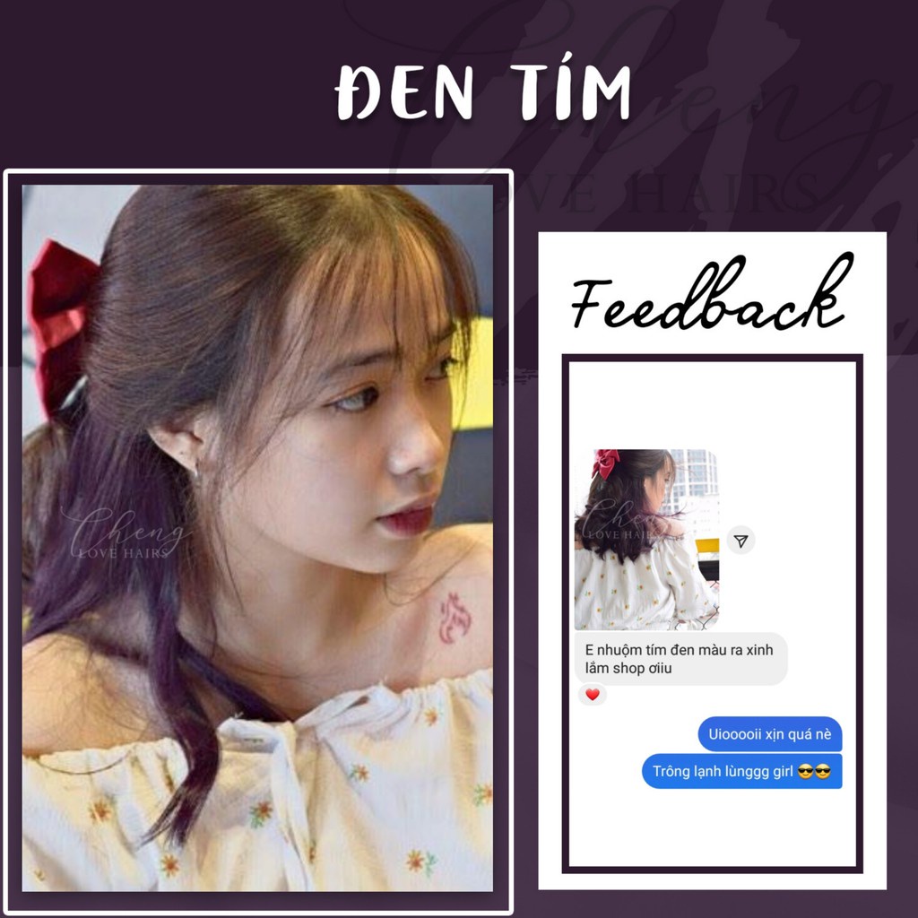 Thuốc nhuộm tóc TÍM ĐEN không tẩy tặng oxi trợ nhuộm | Chenglovehair, Chenglovehairs