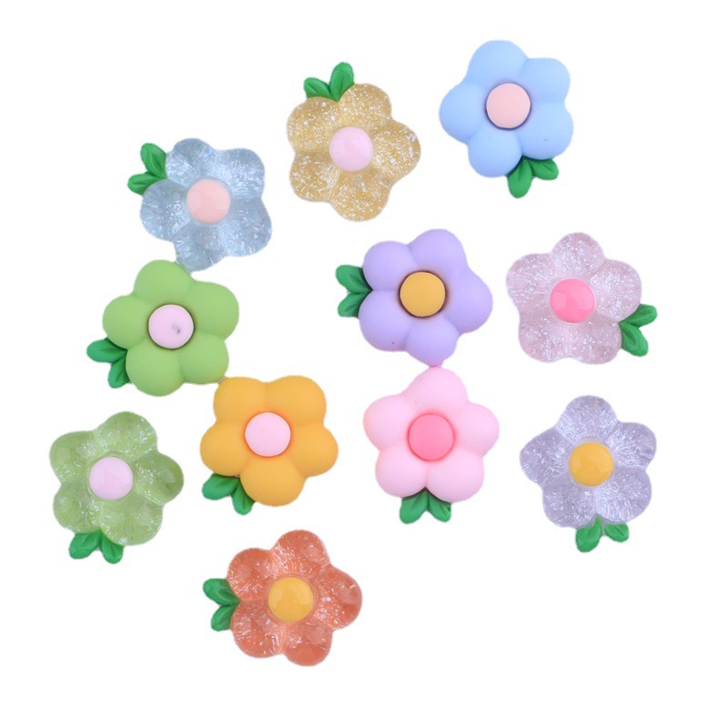 Bộ 10 Kẹp Tóc Hình Hoa Hướng Dương Bằng Nhựa Trong Suốt DIY