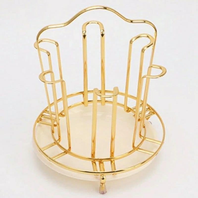 Khay Úp Cốc Hợp Kim Mạ Vàng, Khay Úp Cốc Inox Cao Cấp - Có Khay Hứng Nước