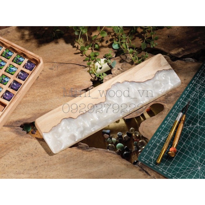 Kê tay bàn phím Gỗ + Resin.Wrist Rest Resin Epoxy